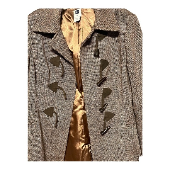 Gap Factory Wool Tweed Duffle Coat W/Toggle Fasteners Vintage Inspired Timeless - Picture 11 of 14